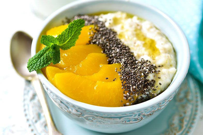 7. Pudín de avena, chía y mango