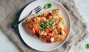 Pastel de mijo y pisto