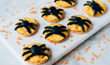 Receta salada Halloween Hummus de calabaza y lentejas