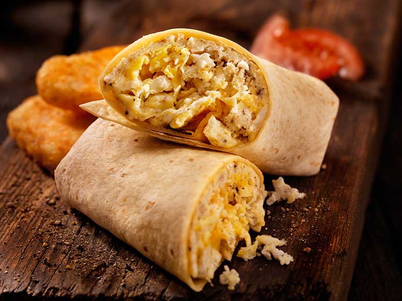desayunos con huevo recetas wrap huevo jamon