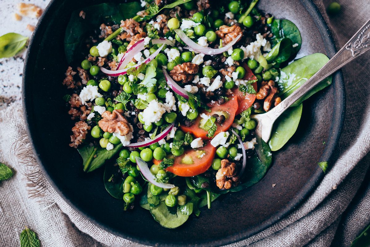Ensalada primaveral de guisantes y bulgur
